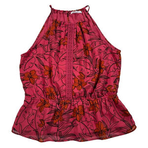 DR2 Pink and Orange Floral Blouse